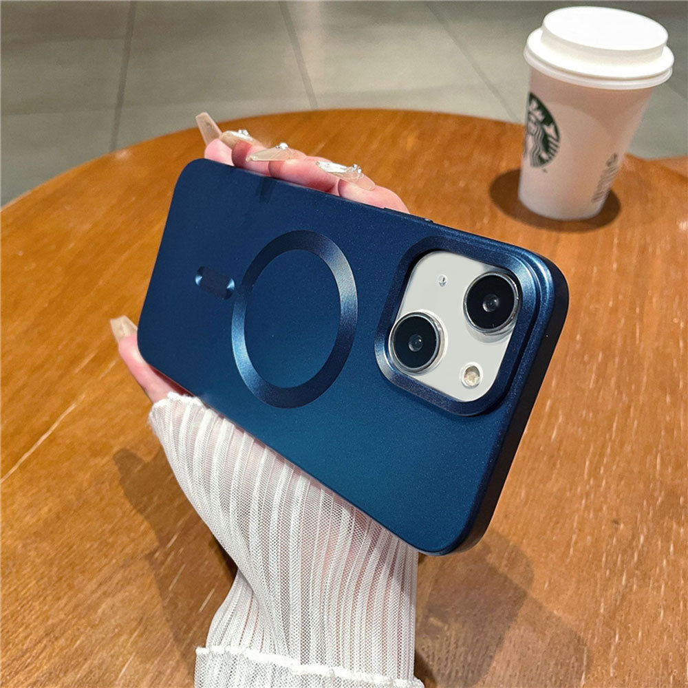 LuxuryKase LK101 Matte CD Print Magnetic Wireless Charging Mag-Safe Case with Camera Len Protection For Iphone