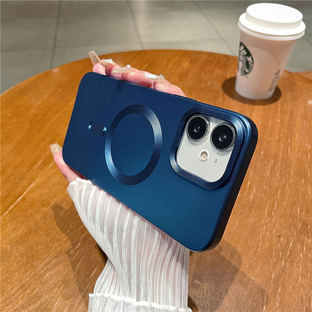 LuxuryKase LK101 Matte CD Print Magnetic Wireless Charging Mag-Safe Case with Camera Len Protection For Iphone