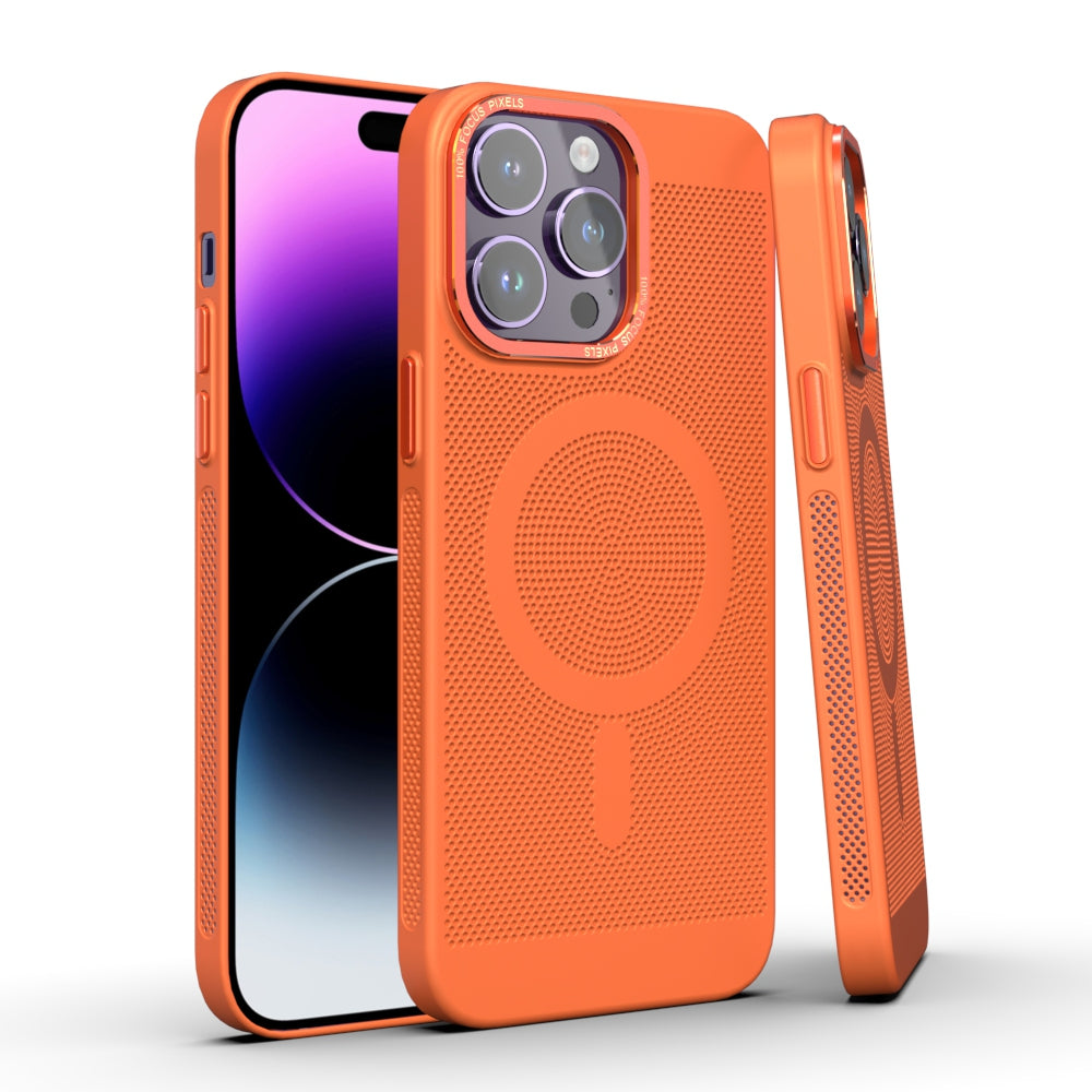 LuxuryKase LuxuryKase Ultra Slim Full Coverage Heat Sink Case with Honeycomb Mesh Effective Heat Dissipation Compatible Mag-Safe For Iphone