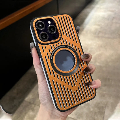 LuxuryKase LK094 Cooling Hollow Ultra Thin Metal Heat Dissipation Magnetic Mag-Safe Shockproof Case Cover For iPhone