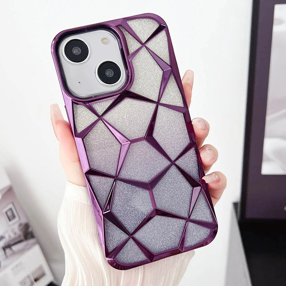 LuxuryKase LK079 Geometric Shape Diamond Mesh Pattern Case Cover for iPhone