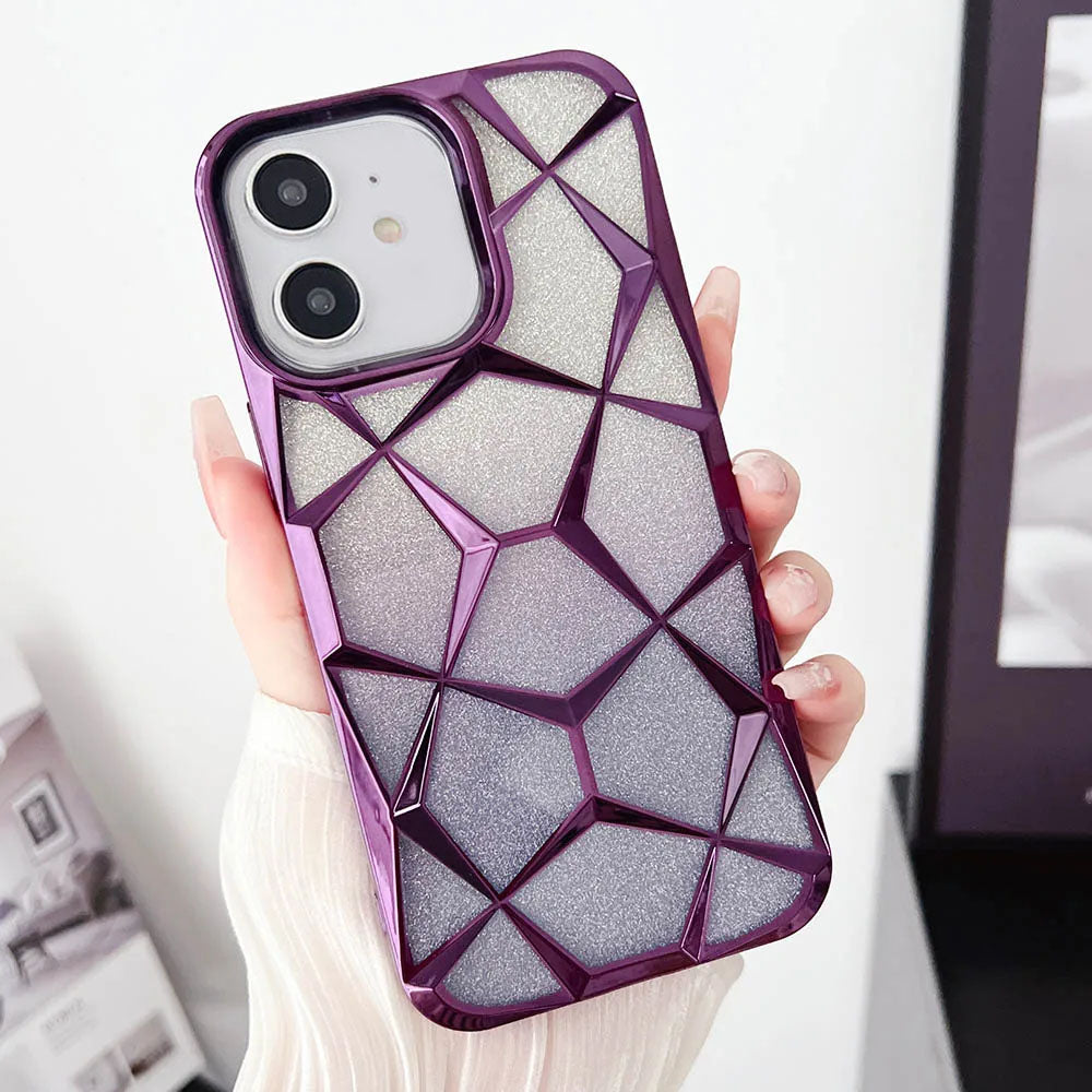 LuxuryKase LK079 Geometric Shape Diamond Mesh Pattern Case Cover for iPhone
