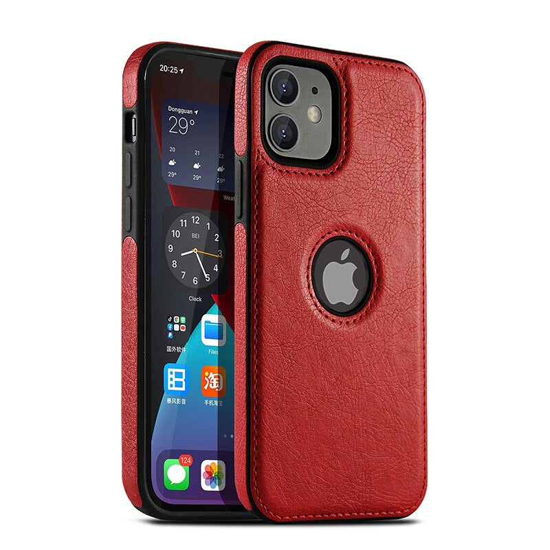 Luxurykase Business Style PU Leather Shockproof Case For Iphone
