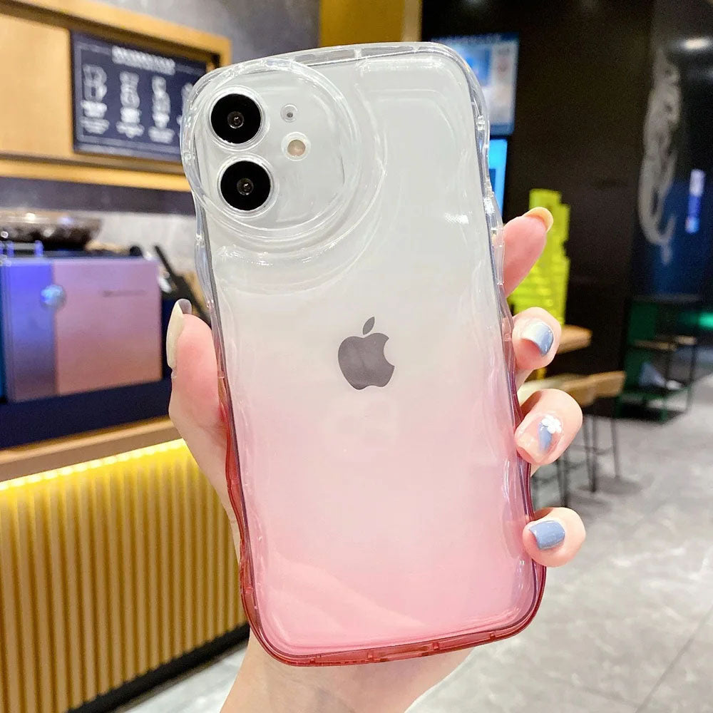 LuxuryKase LK095 Gradient Wave Edge Pattern Soft Case Cover For iPhone