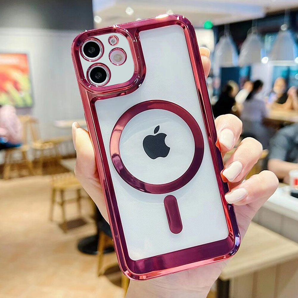 LuxuryKase Transparent Magnetic Soft Cover, Compatible With Mag-safe, Magnetic Wireless Charging, and Attachments For Iphone