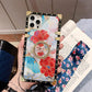 LuxuryKase Bling Floral Flower Square Case Cover For Iphone