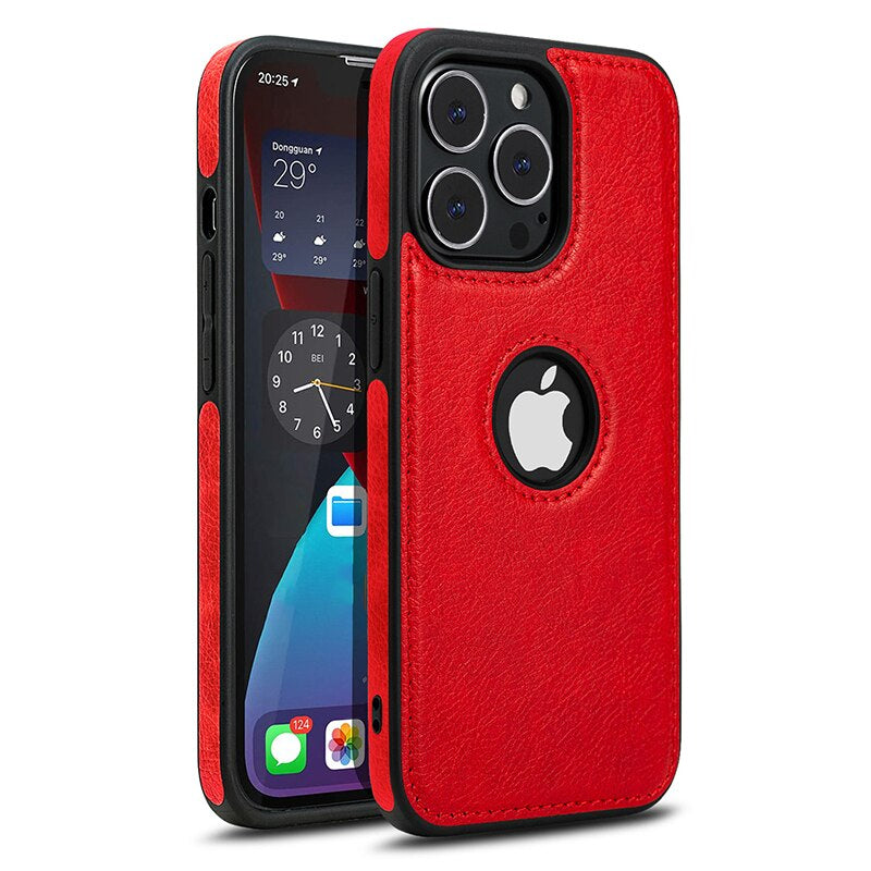 Luxurykase Business Style PU Leather Shockproof Case For Iphone