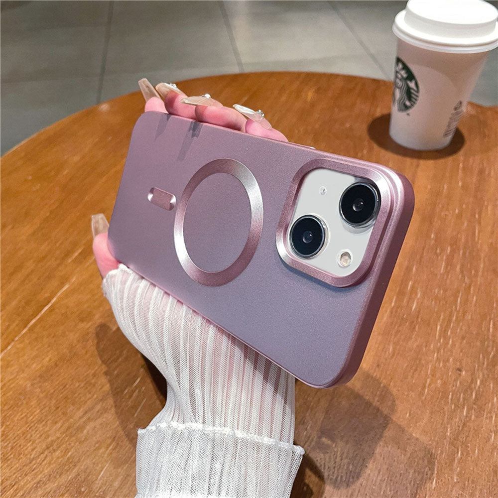 LuxuryKase LK101 Matte CD Print Magnetic Wireless Charging Mag-Safe Case with Camera Len Protection For Iphone