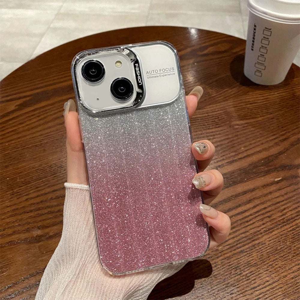 LuxuryKase LK120 Fashion Transparent Glitter Bling Gradient Soft Case For iPhone