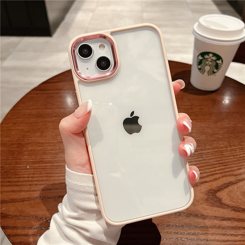 LuxuryKase Metal Camera Protection Transparent Shockproof Armor Case Cover For Iphone