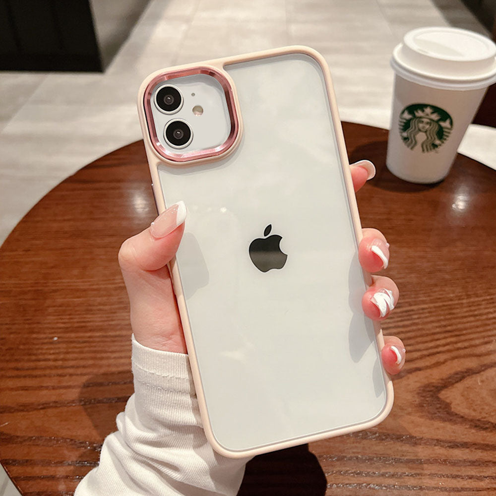 LuxuryKase Metal Camera Protection Transparent Shockproof Armor Case Cover For Iphone 11 12 Plus Mini Pro Max