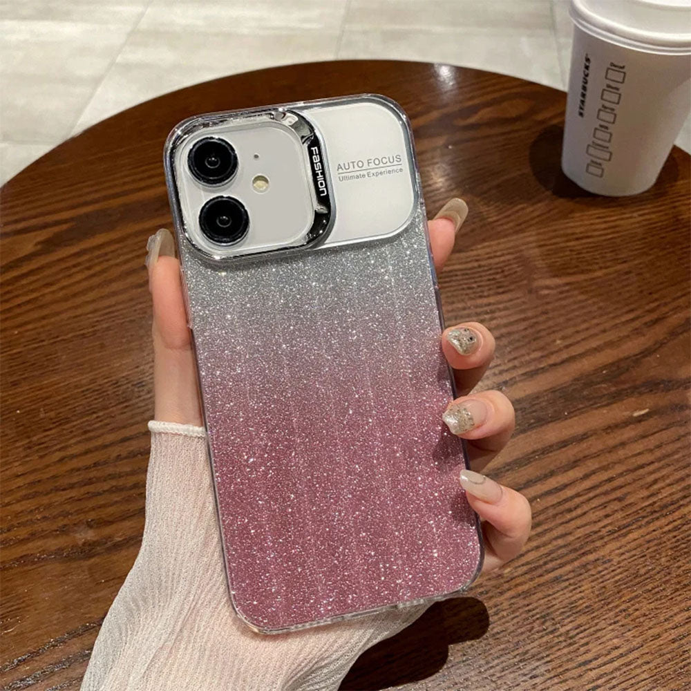 LuxuryKase LK120 Fashion Transparent Glitter Bling Gradient Soft Case For iPhone