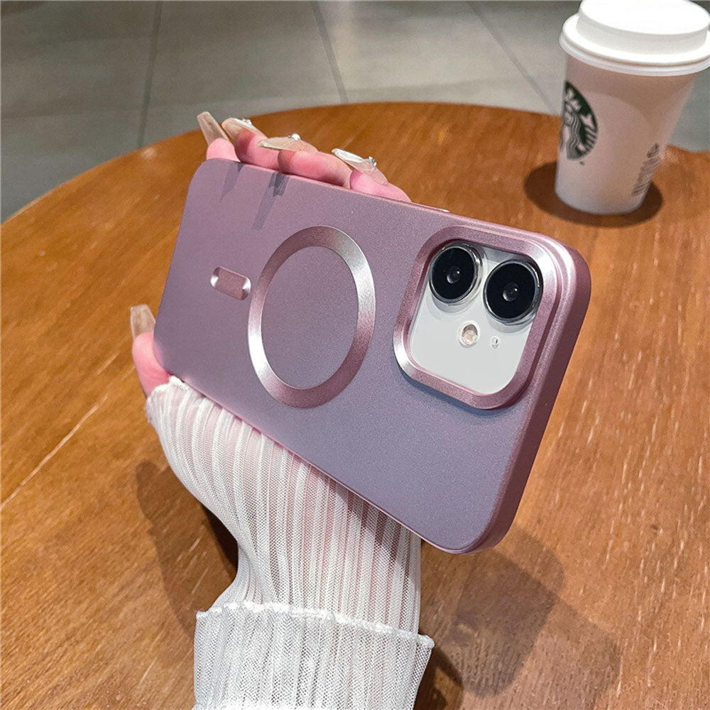 LuxuryKase LK101 Matte CD Print Magnetic Wireless Charging Mag-Safe Case with Camera Len Protection For Iphone