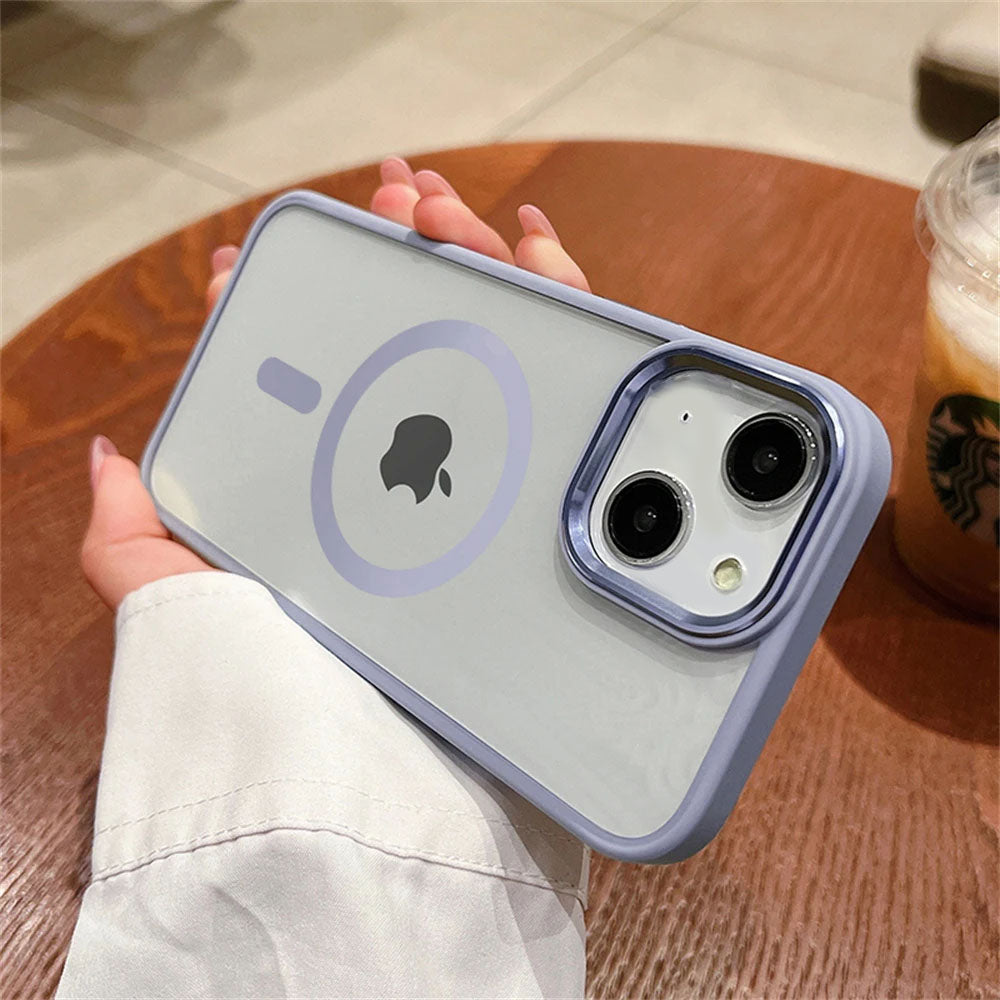 LuxuryKase LK096 Mag-Safe Magnetic Wireless Charging Lens Protector Case Cover for iPhone