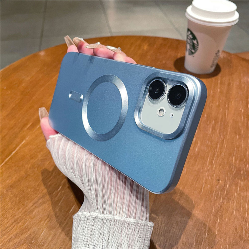 LuxuryKase LK101 Matte CD Print Magnetic Wireless Charging Mag-Safe Case with Camera Len Protection For Iphone