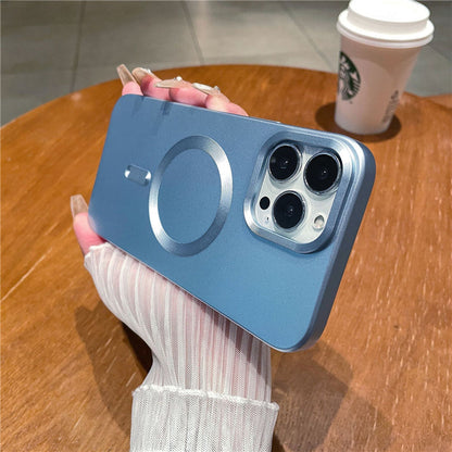 LuxuryKase LK101 Matte CD Print Magnetic Wireless Charging Mag-Safe Case with Camera Len Protection For Iphone