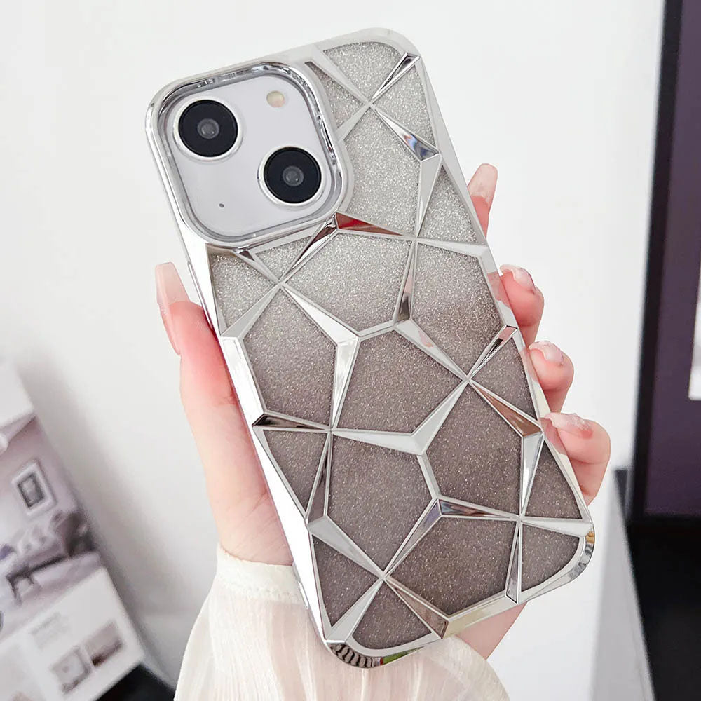 LuxuryKase LK079 Geometric Shape Diamond Mesh Pattern Case Cover for iPhone