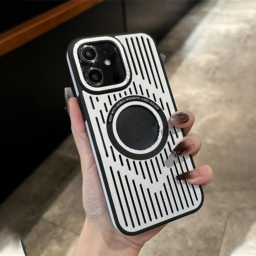 LuxuryKase LK094 Cooling Hollow Ultra Thin Metal Heat Dissipation Magnetic Mag-Safe Shockproof Case Cover For iPhone