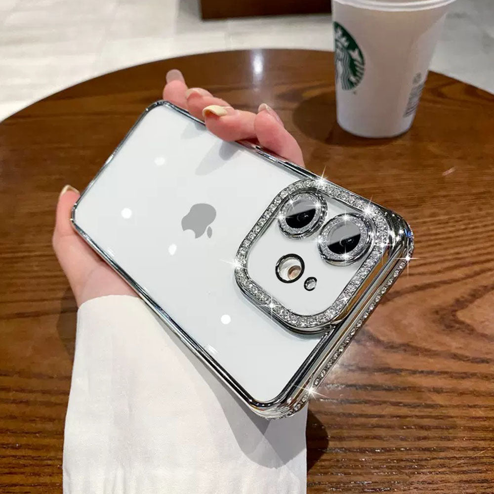 LuxuryKase Plating Glitter Diamond Transparent Shockproof Case For Iphone
