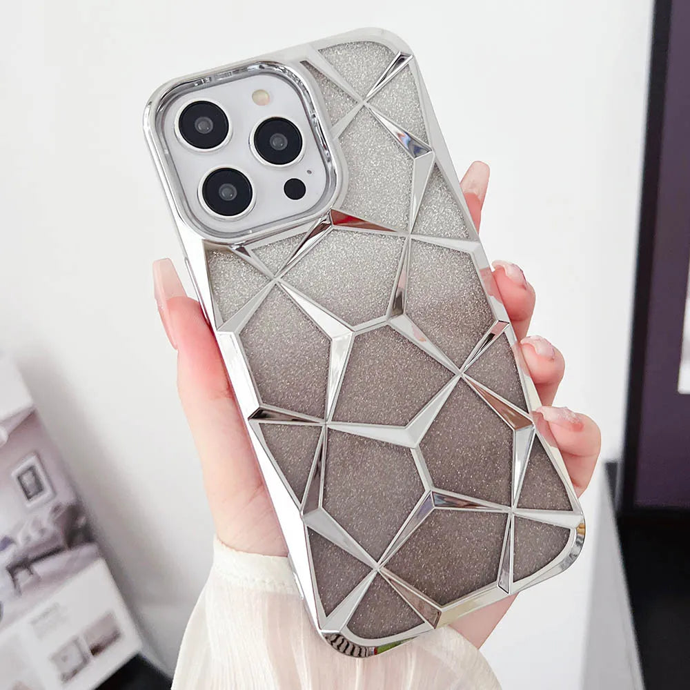 LuxuryKase LK079 Geometric Shape Diamond Mesh Pattern Case Cover for iPhone