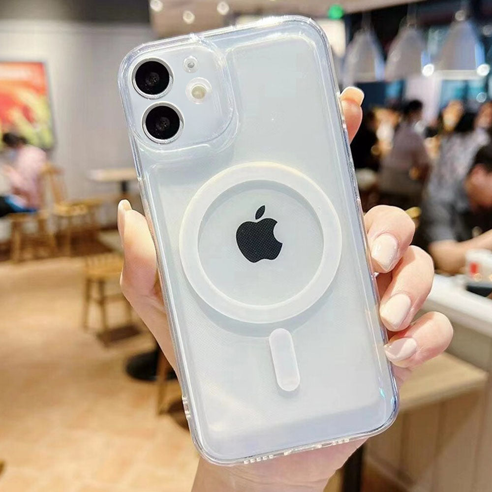 LuxuryKase Transparent Magnetic Soft Cover, Compatible With Mag-safe, Magnetic Wireless Charging, and Attachments For Iphone