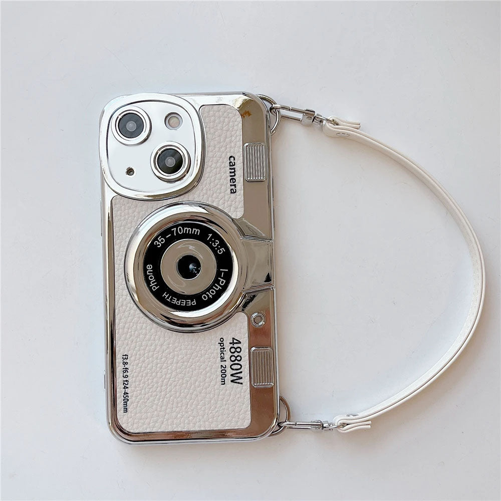 LuxuryKase LK106 3D Japan Korean Leather Pattern Protective Case With Hand Strap Case Cover for iPhone