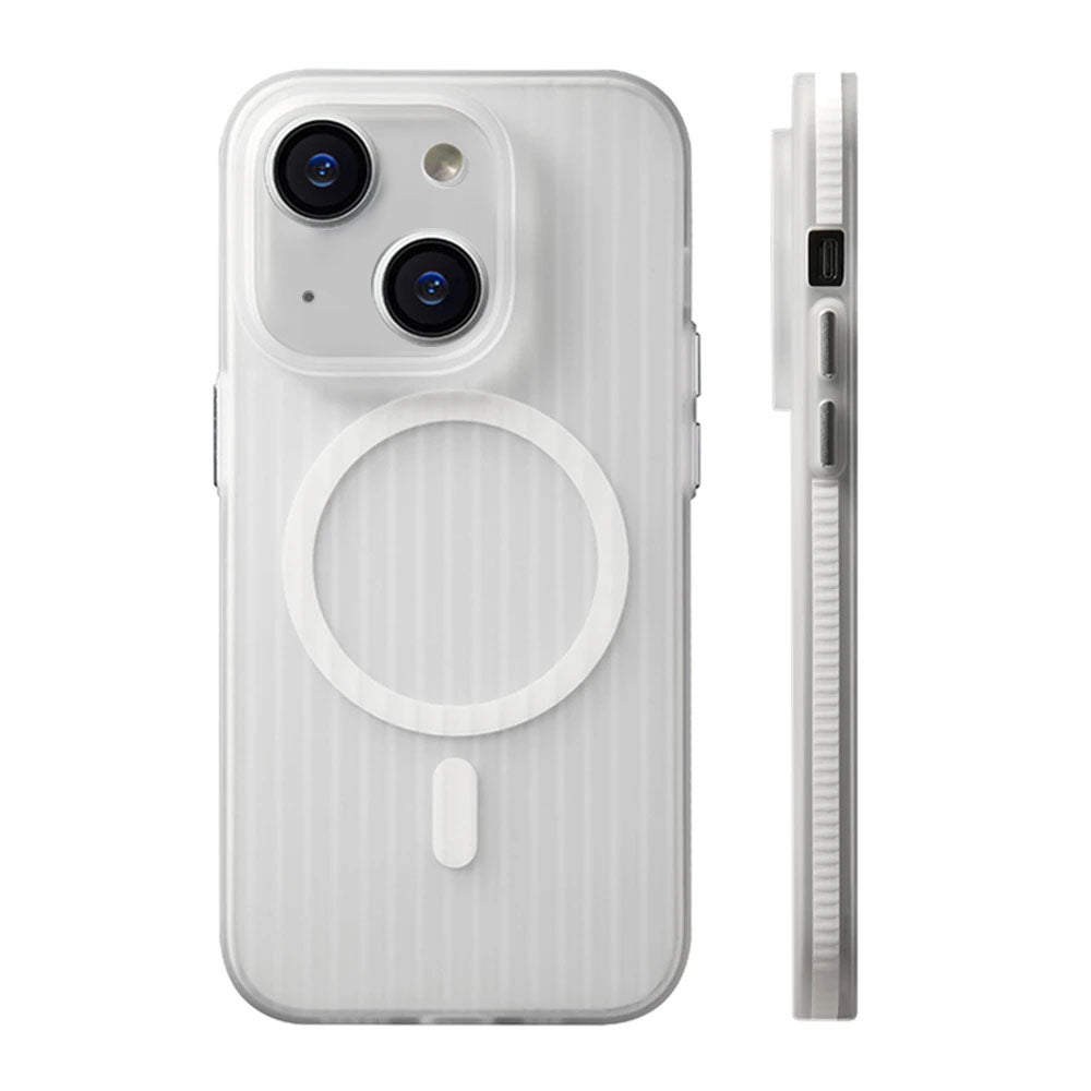 LuxuryKase LK115 Corrugated Pattern Non-slip Hard Bumper Mag-safe Magnetic Wireless Charge Matte Case For iPhone 12 13 14 15 Plus Pro Max