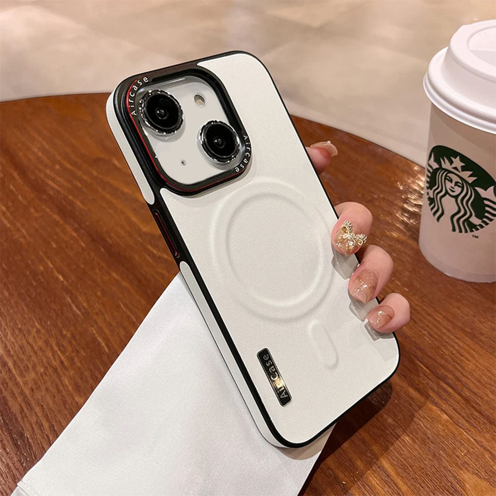 LuxuryKase LK116 Matte Leather Magnetic Mag-Safe Wireless Charging Shockproof Case For iPhone