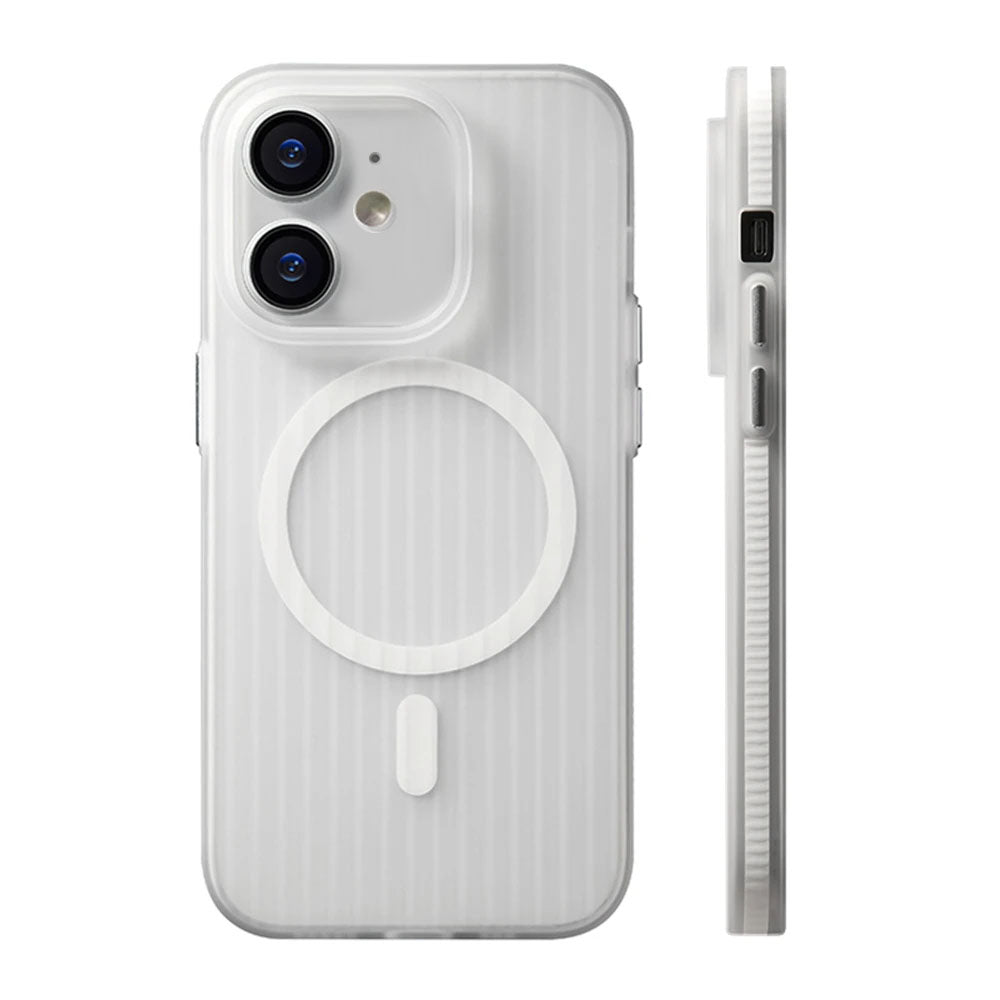 LuxuryKase LK115 Corrugated Pattern Non-slip Hard Bumper Mag-safe Magnetic Wireless Charge Matte Case For iPhone 12 13 14 15 Plus Pro Max