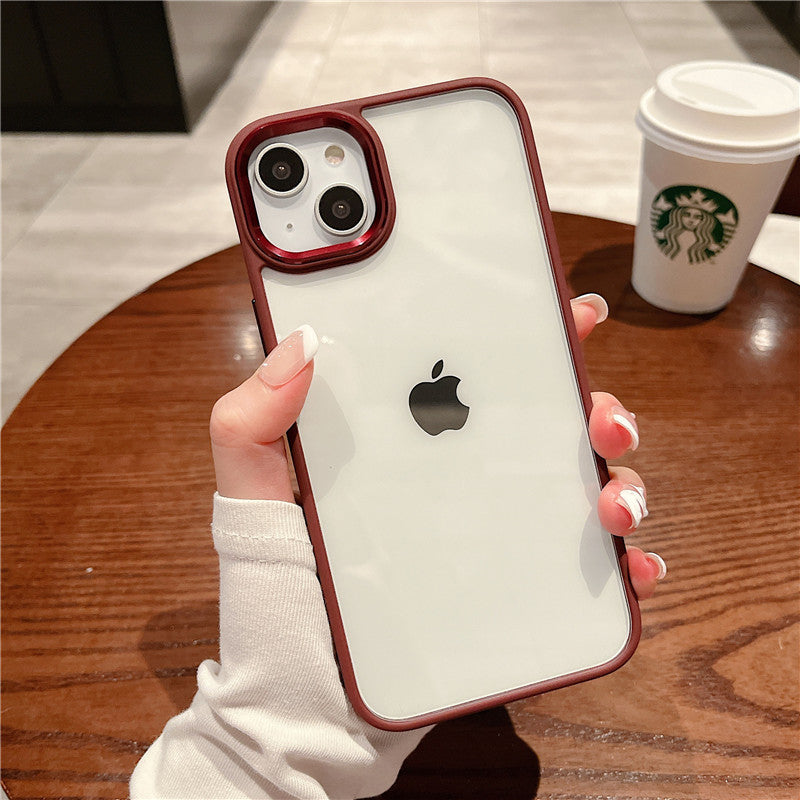 LuxuryKase Metal Camera Protection Transparent Shockproof Armor Case Cover For Iphone