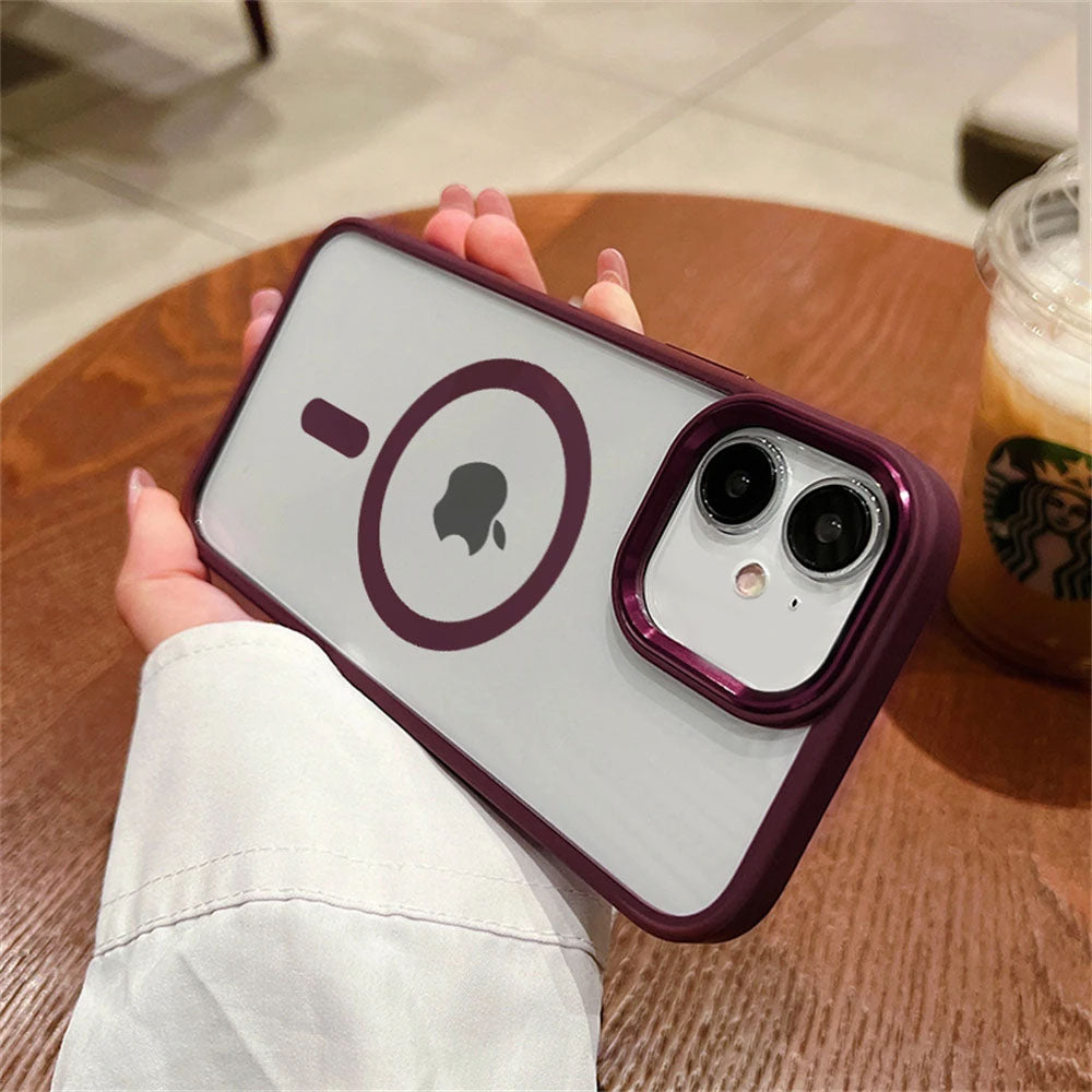 LuxuryKase LK096 Mag-Safe Magnetic Wireless Charging Lens Protector Case Cover for iPhone
