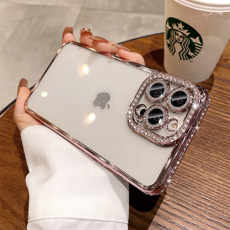 LuxuryKase Plating Glitter Diamond Transparent Shockproof Case For Iphone